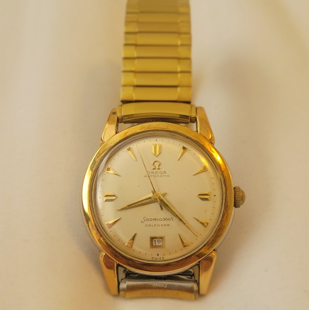 Omega Seamaster Gold-Tone Watch Vintage